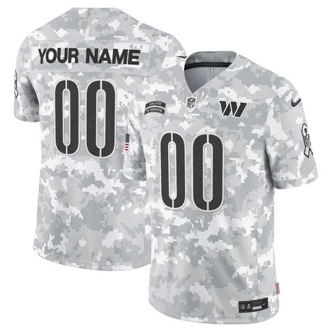 Mens Washington Commanders Active Player Custom 2024 F.U.S.E Arctic Camo Salute To Service Limited Stitched Football Jersey